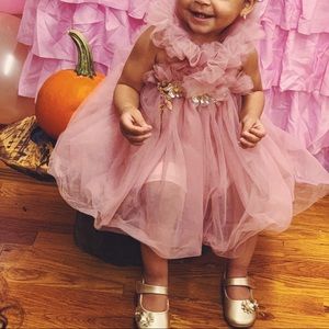 Ruffles Tulle Pink Dress